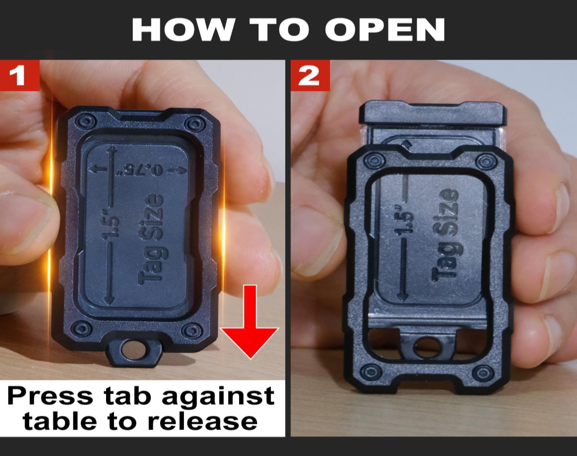 how to open a Leaf Pond key tag